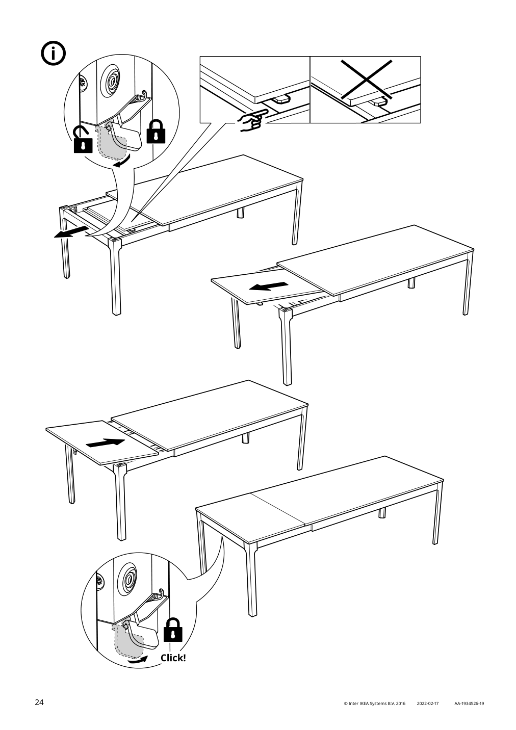 Assembly instructions for IKEA Ekedalen extendable table dark brown | Page 24 - IKEA EKEDALEN / BERGMUND table and 6 chairs 294.083.10