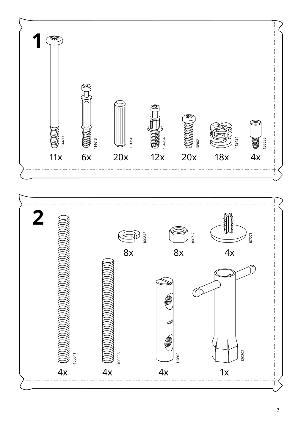 Assembly instructions for IKEA Ekedalen extendable table dark brown | Page 3 - IKEA EKEDALEN / BERGMUND table and 6 chairs 294.083.10