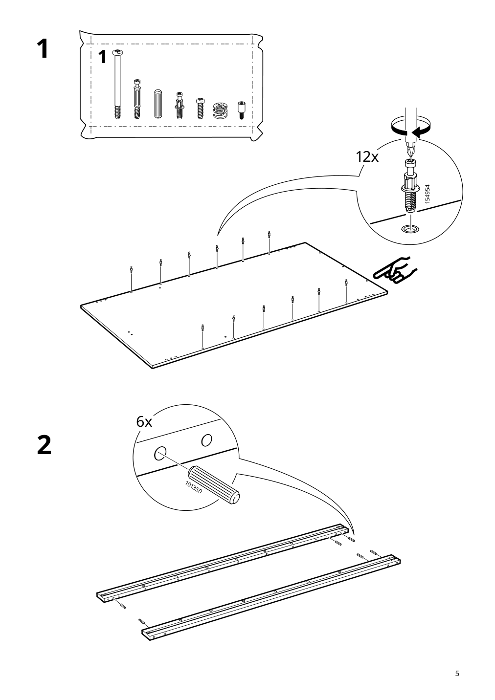 Assembly instructions for IKEA Ekedalen extendable table dark brown | Page 5 - IKEA EKEDALEN / BERGMUND table and 6 chairs 294.083.10