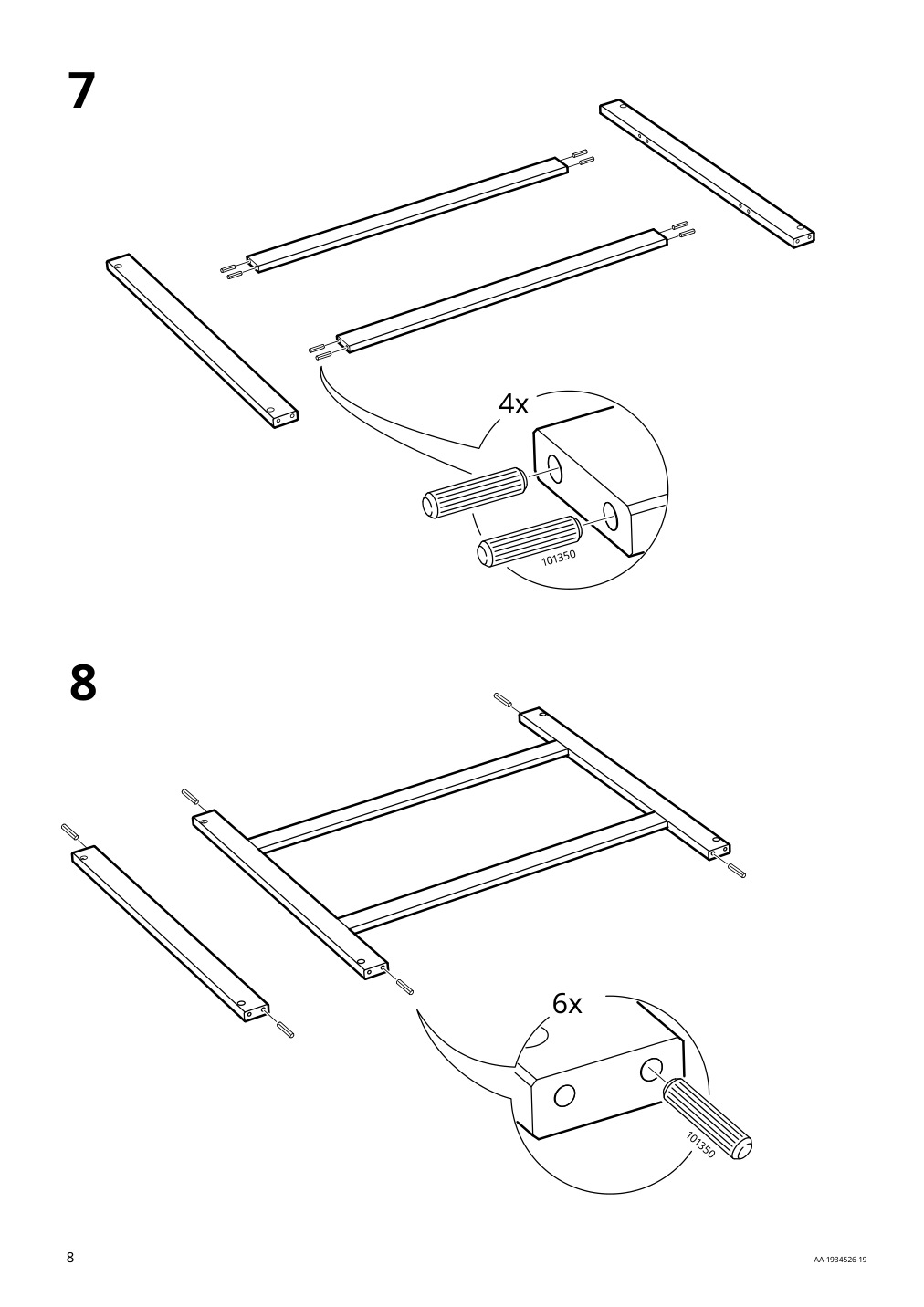 Assembly instructions for IKEA Ekedalen extendable table dark brown | Page 8 - IKEA EKEDALEN / BERGMUND table and 6 chairs 294.083.10