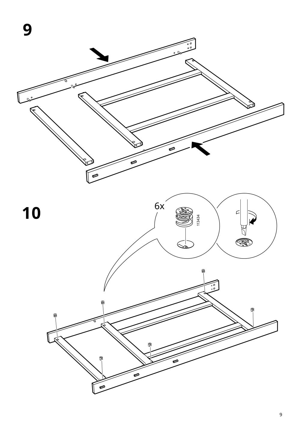 Assembly instructions for IKEA Ekedalen extendable table dark brown | Page 9 - IKEA EKEDALEN / BERGMUND table and 6 chairs 294.083.10