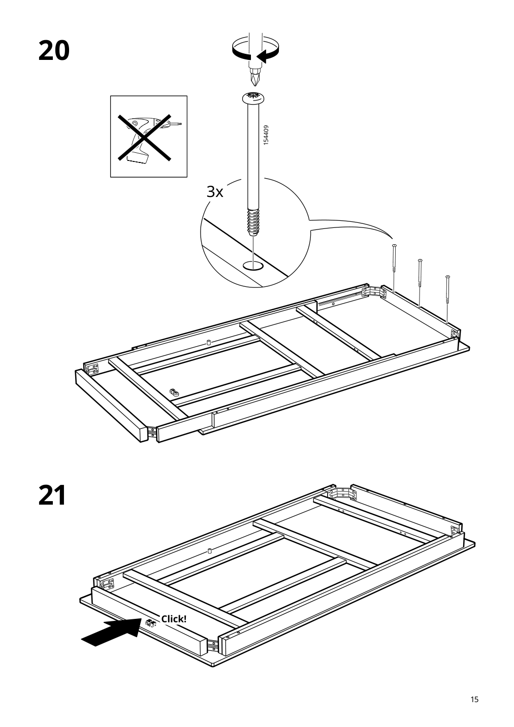 Assembly instructions for IKEA Ekedalen extendable table white | Page 15 - IKEA EKEDALEN / BERGMUND table and 8 chairs 394.829.17