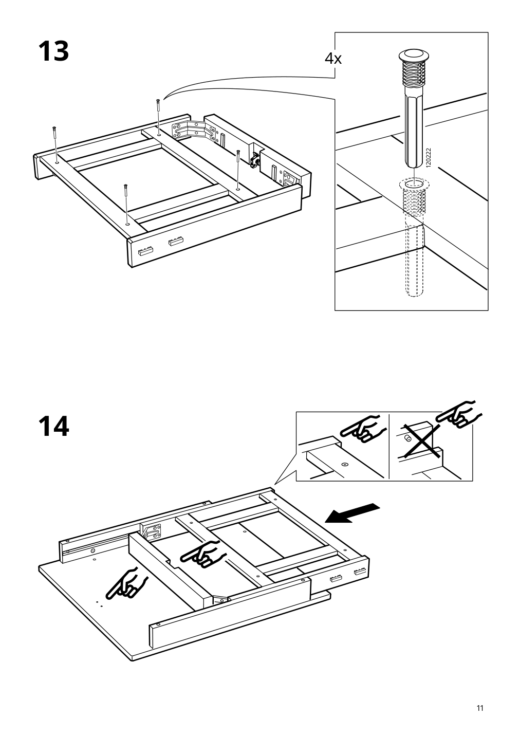 Assembly instructions for IKEA Ekedalen extendable table white | Page 11 - IKEA EKEDALEN / GRÖNSTA table and 2 chairs 895.487.94