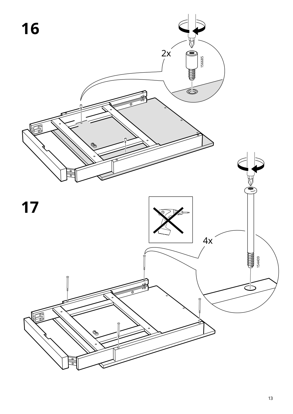 Assembly instructions for IKEA Ekedalen extendable table white | Page 13 - IKEA EKEDALEN / GRÖNSTA table and 2 chairs 895.487.94