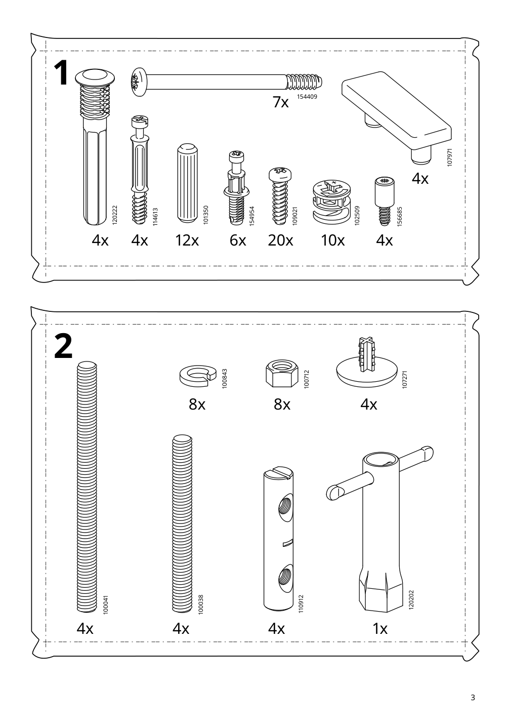 Assembly instructions for IKEA Ekedalen extendable table white | Page 3 - IKEA EKEDALEN / GRÖNSTA table and 2 chairs 895.487.94