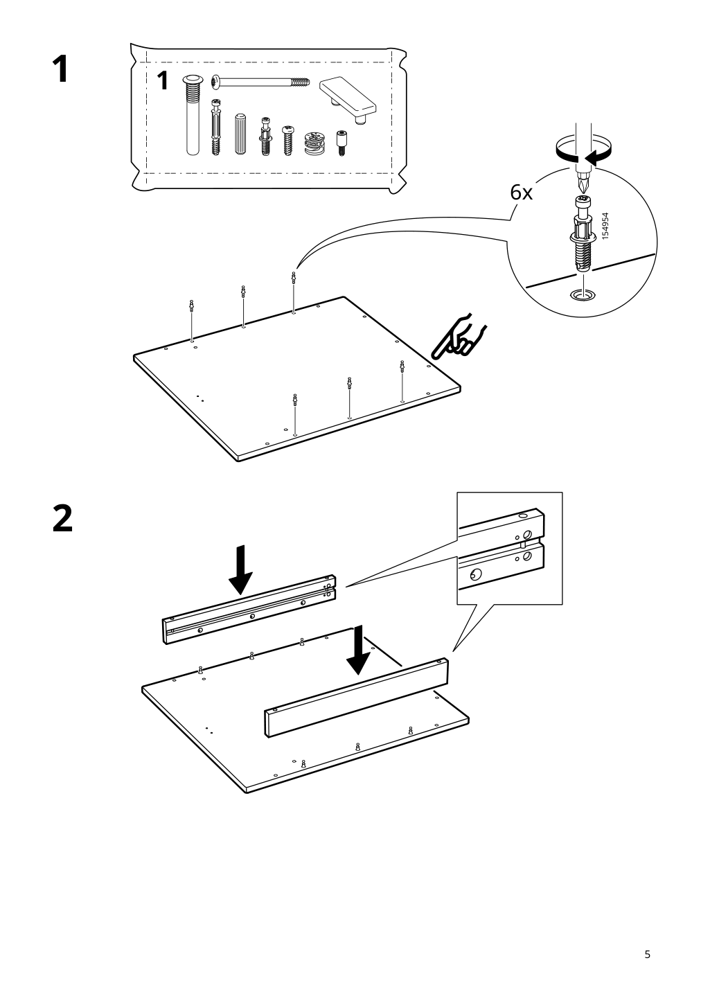 Assembly instructions for IKEA Ekedalen extendable table white | Page 5 - IKEA EKEDALEN / GRÖNSTA table and 2 chairs 895.487.94