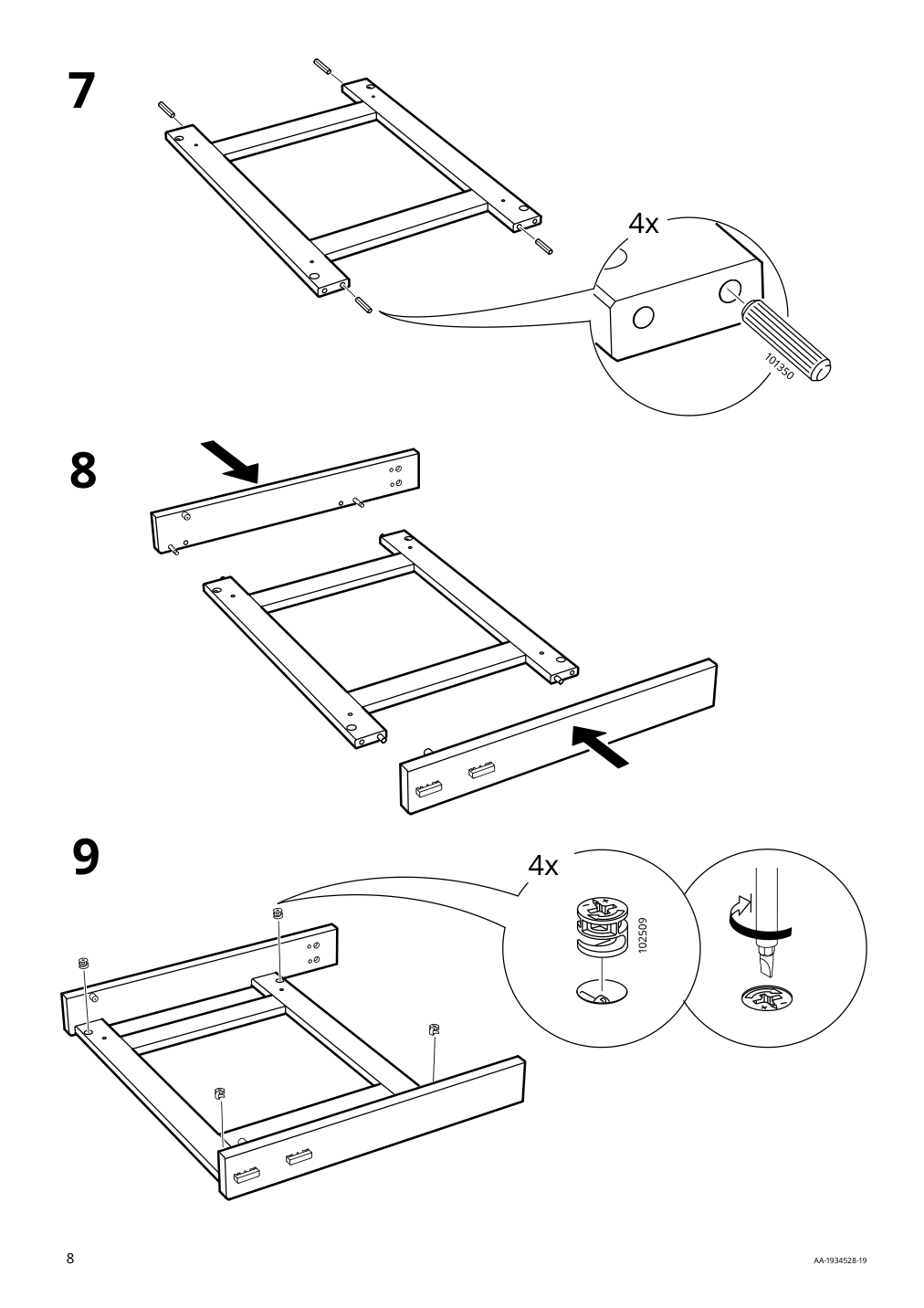 Assembly instructions for IKEA Ekedalen extendable table white | Page 8 - IKEA EKEDALEN / GRÖNSTA table and 2 chairs 895.487.94