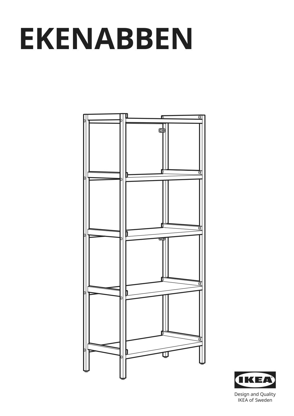 Assembly instructions for IKEA Ekenabben open shelf unit aspen white | Page 1 - IKEA TROTTEN/FLINTAN / EKENABBEN desk and storage combination 794.368.29