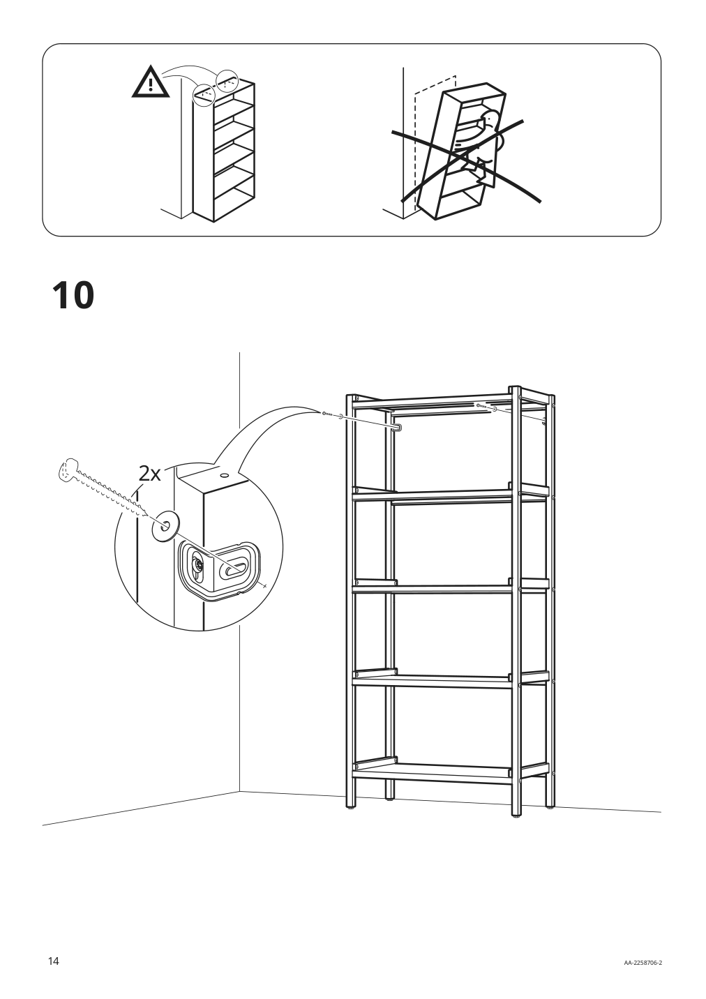 Assembly instructions for IKEA Ekenabben open shelf unit aspen white | Page 14 - IKEA TROTTEN/FLINTAN / EKENABBEN desk and storage combination 794.368.29