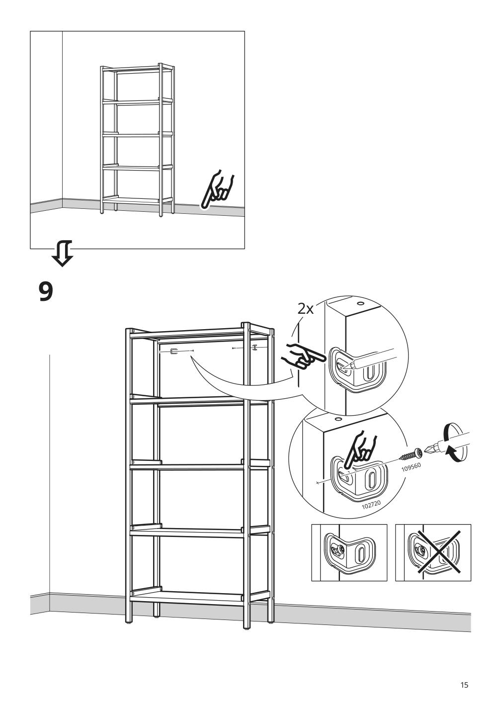 Assembly instructions for IKEA Ekenabben open shelf unit aspen white | Page 15 - IKEA TROTTEN/FLINTAN / EKENABBEN desk and storage combination 794.368.29