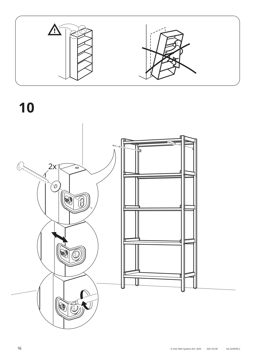 Assembly instructions for IKEA Ekenabben open shelf unit aspen white | Page 16 - IKEA TROTTEN/FLINTAN / EKENABBEN desk and storage combination 794.368.29