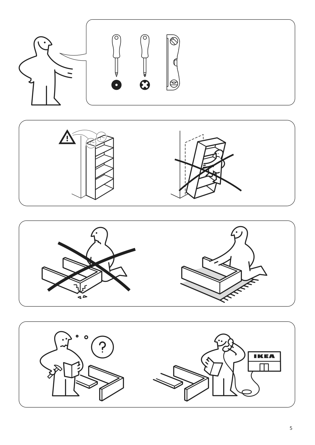 Assembly instructions for IKEA Ekenabben open shelf unit aspen white | Page 5 - IKEA TROTTEN/FLINTAN / EKENABBEN desk and storage combination 794.368.29