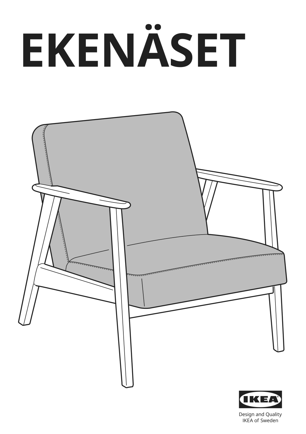 Assembly instructions for IKEA Ekenaeset armchair kilanda light beige | Page 1 - IKEA EKENÄSET armchair 305.334.93