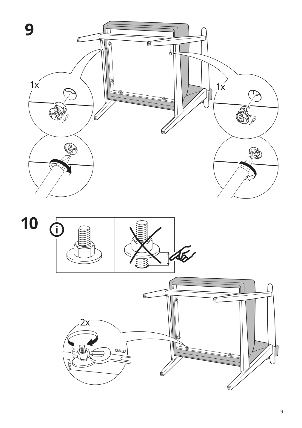 Assembly instructions for IKEA Ekenaeset armchair kilanda light beige | Page 9 - IKEA EKENÄSET armchair 305.334.93