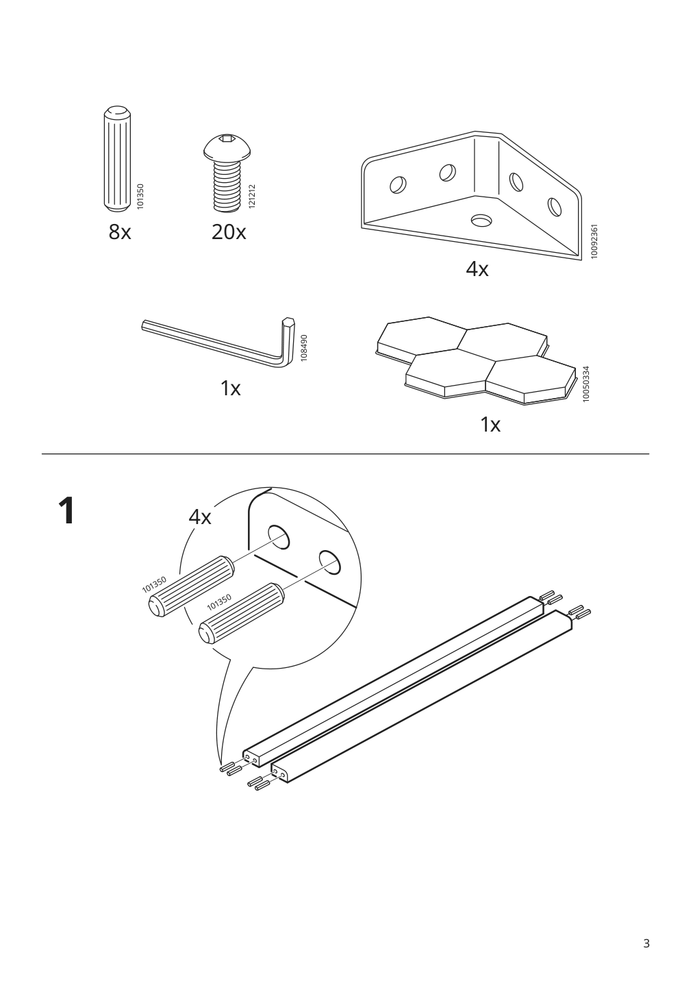 Assembly instructions for IKEA Ekenaeset bench jonsbyn black | Page 3 - IKEA EKENÄSET bench 105.335.35