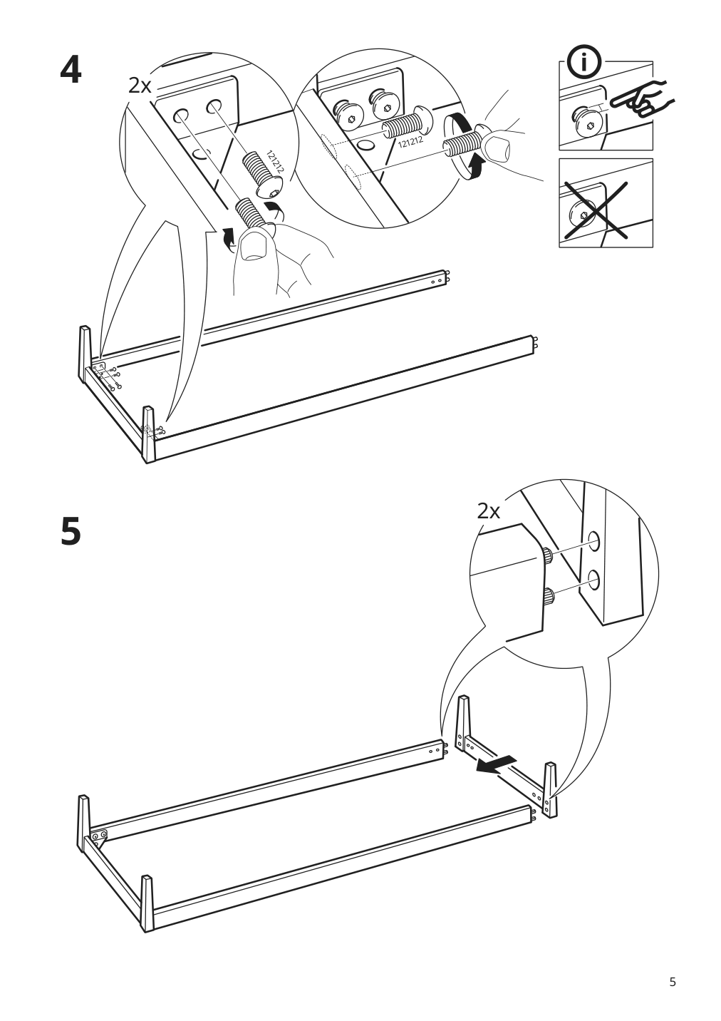 Assembly instructions for IKEA Ekenaeset bench jonsbyn black | Page 5 - IKEA EKENÄSET bench 105.335.35