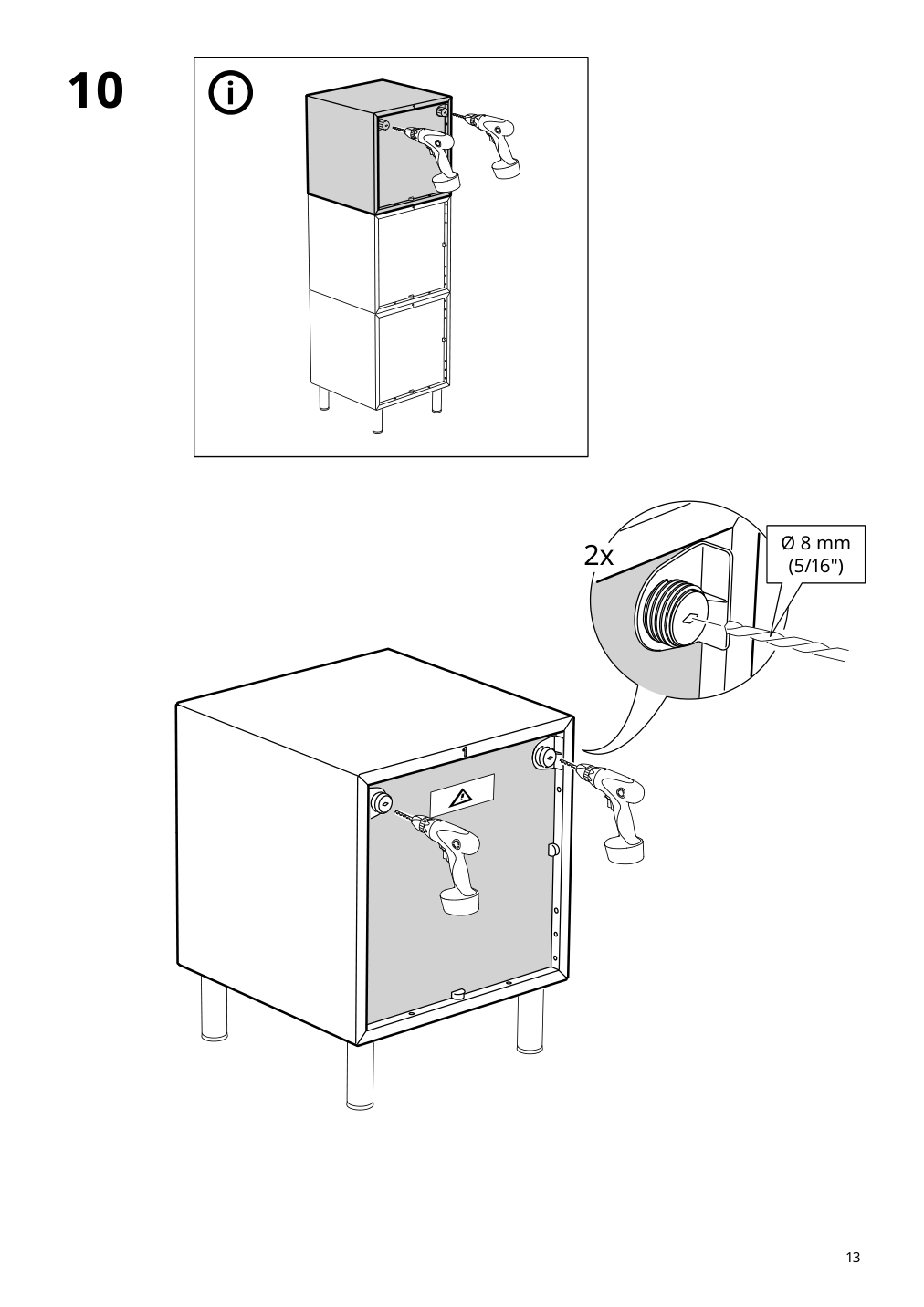 Assembly instructions for IKEA Eket cabinet brown walnut effect | Page 13 - IKEA BESTÅ / EKET TV storage combination 594.908.03