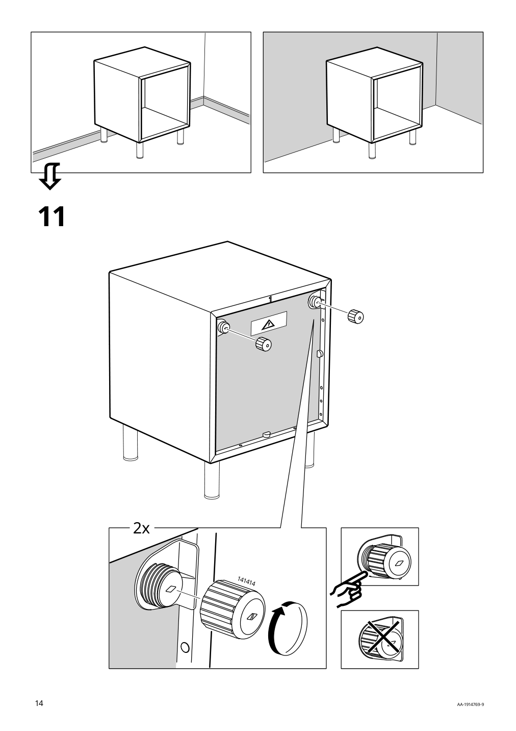 Assembly instructions for IKEA Eket cabinet brown walnut effect | Page 14 - IKEA BESTÅ / EKET TV storage combination 594.908.03