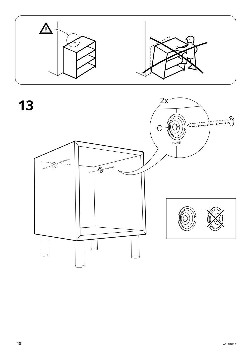 Assembly instructions for IKEA Eket cabinet brown walnut effect | Page 18 - IKEA BESTÅ / EKET TV storage combination 594.908.03