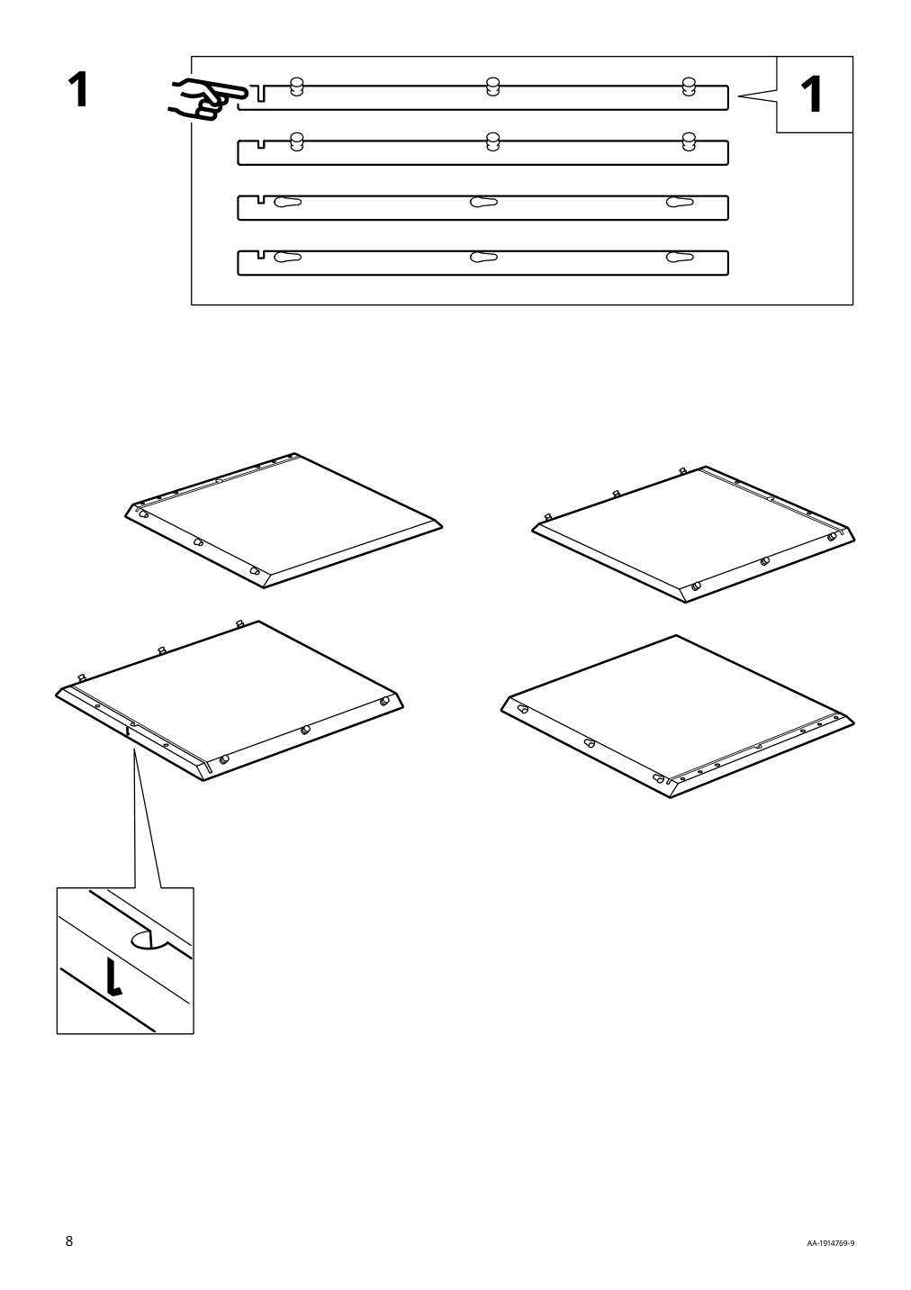 Assembly instructions for IKEA Eket cabinet brown walnut effect | Page 8 - IKEA BESTÅ / EKET TV storage combination 594.908.03