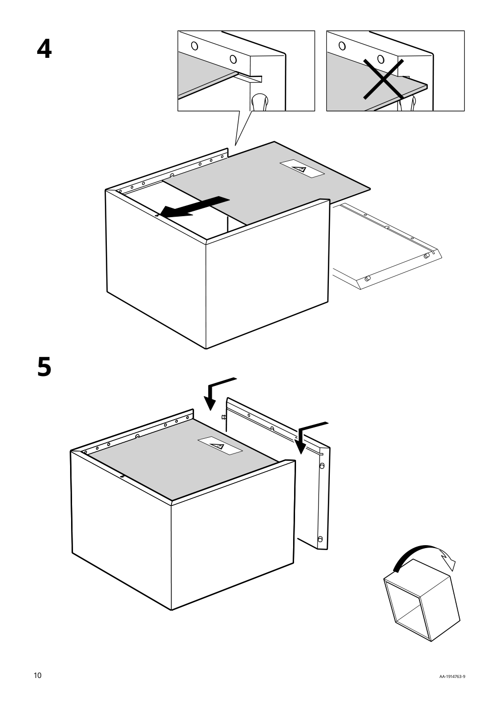 Assembly instructions for IKEA Eket cabinet white stained oak effect | Page 10 - IKEA BESTÅ / EKET TV storage combination 392.868.55