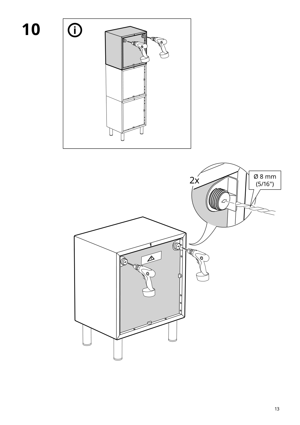 Assembly instructions for IKEA Eket cabinet white stained oak effect | Page 13 - IKEA BESTÅ / EKET TV storage combination 392.868.55