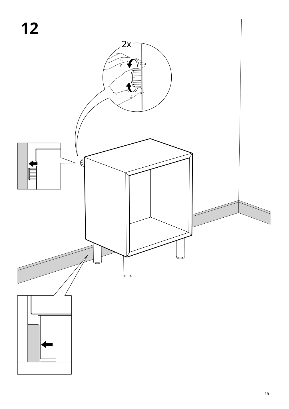 Assembly instructions for IKEA Eket cabinet white stained oak effect | Page 15 - IKEA BESTÅ / EKET TV storage combination 392.868.55