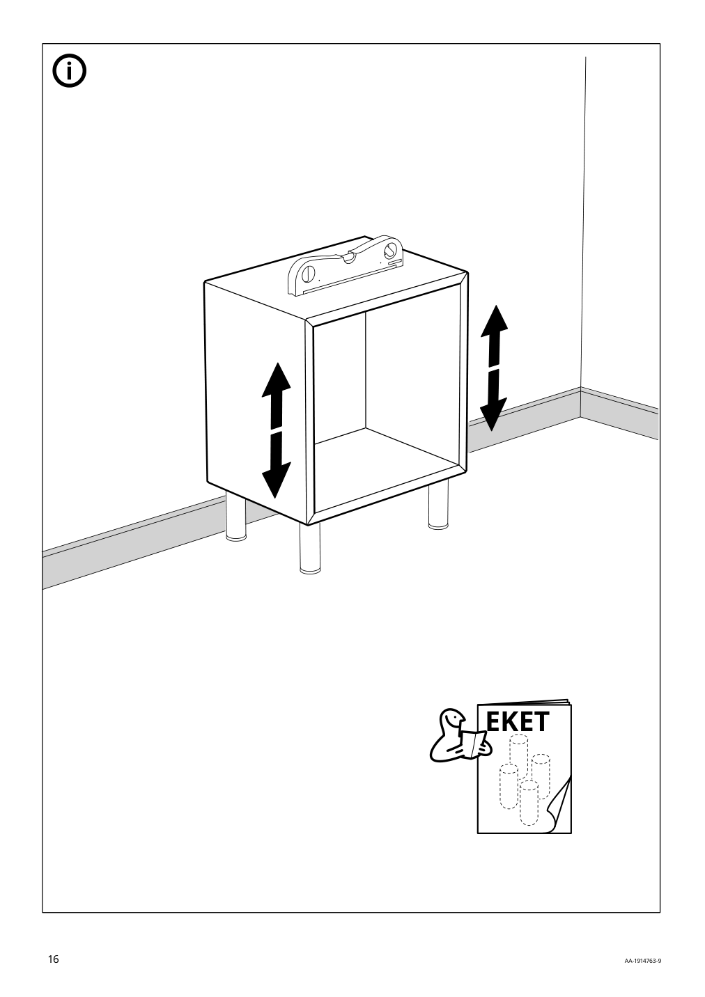 Assembly instructions for IKEA Eket cabinet white stained oak effect | Page 16 - IKEA BESTÅ / EKET TV storage combination 794.377.63