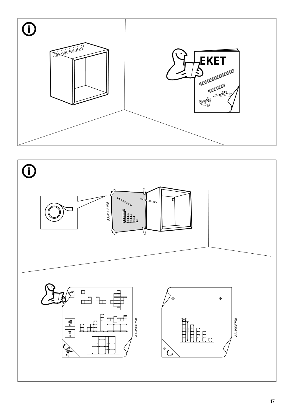 Assembly instructions for IKEA Eket cabinet white stained oak effect | Page 17 - IKEA BESTÅ / EKET TV storage combination 392.868.55