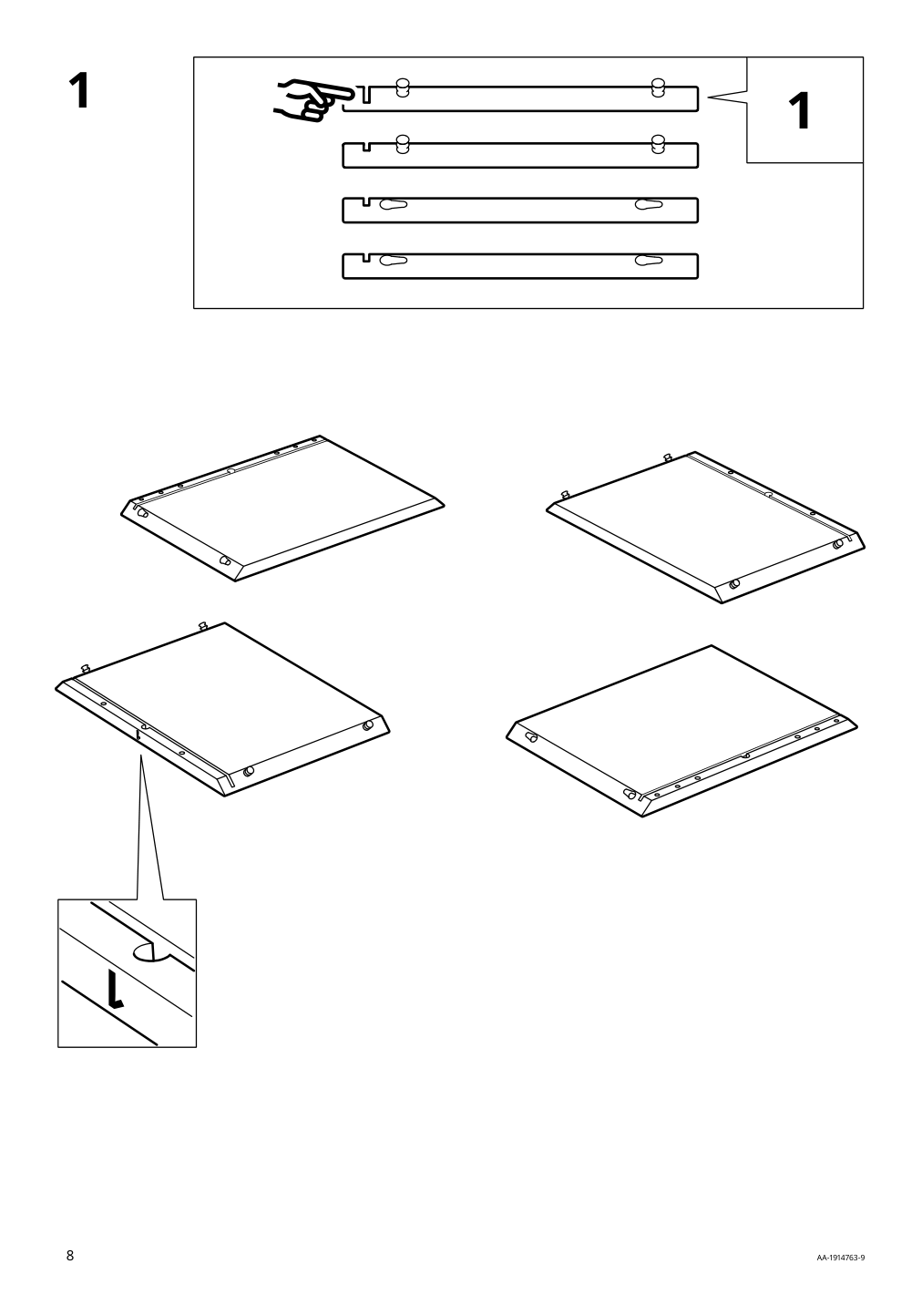 Assembly instructions for IKEA Eket cabinet white stained oak effect | Page 8 - IKEA BESTÅ / EKET TV storage combination 392.868.55