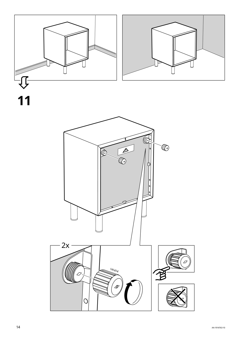 Assembly instructions for IKEA Eket cabinet dark gray | Page 14 - IKEA EKET wall-mounted cabinet combination 891.890.98