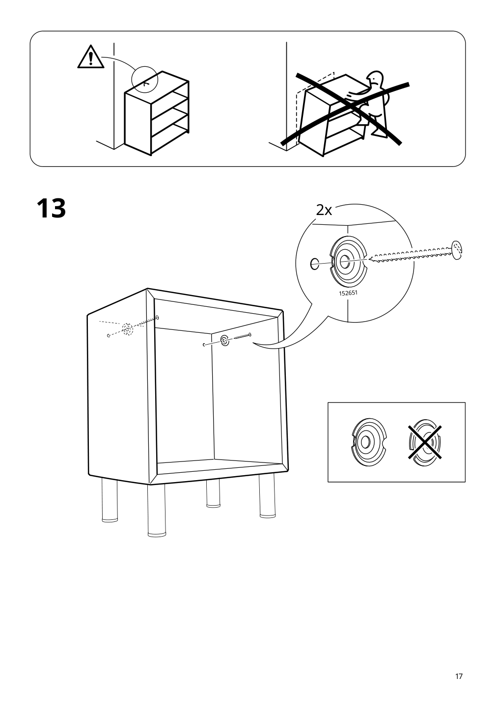 Assembly instructions for IKEA Eket cabinet white stained oak effect | Page 17 - IKEA BESTÅ / EKET TV storage combination 495.729.17