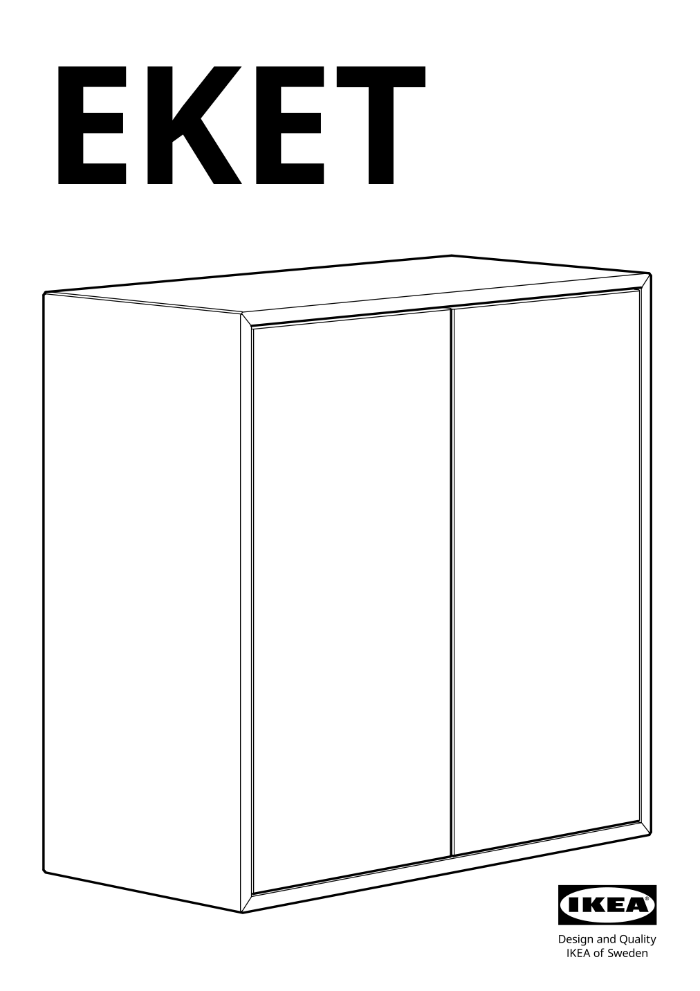 Assembly instructions for IKEA Eket cabinet with 2 doors and shelf dark gray | Page 1 - IKEA EKET wall-mounted cabinet combination 194.942.66