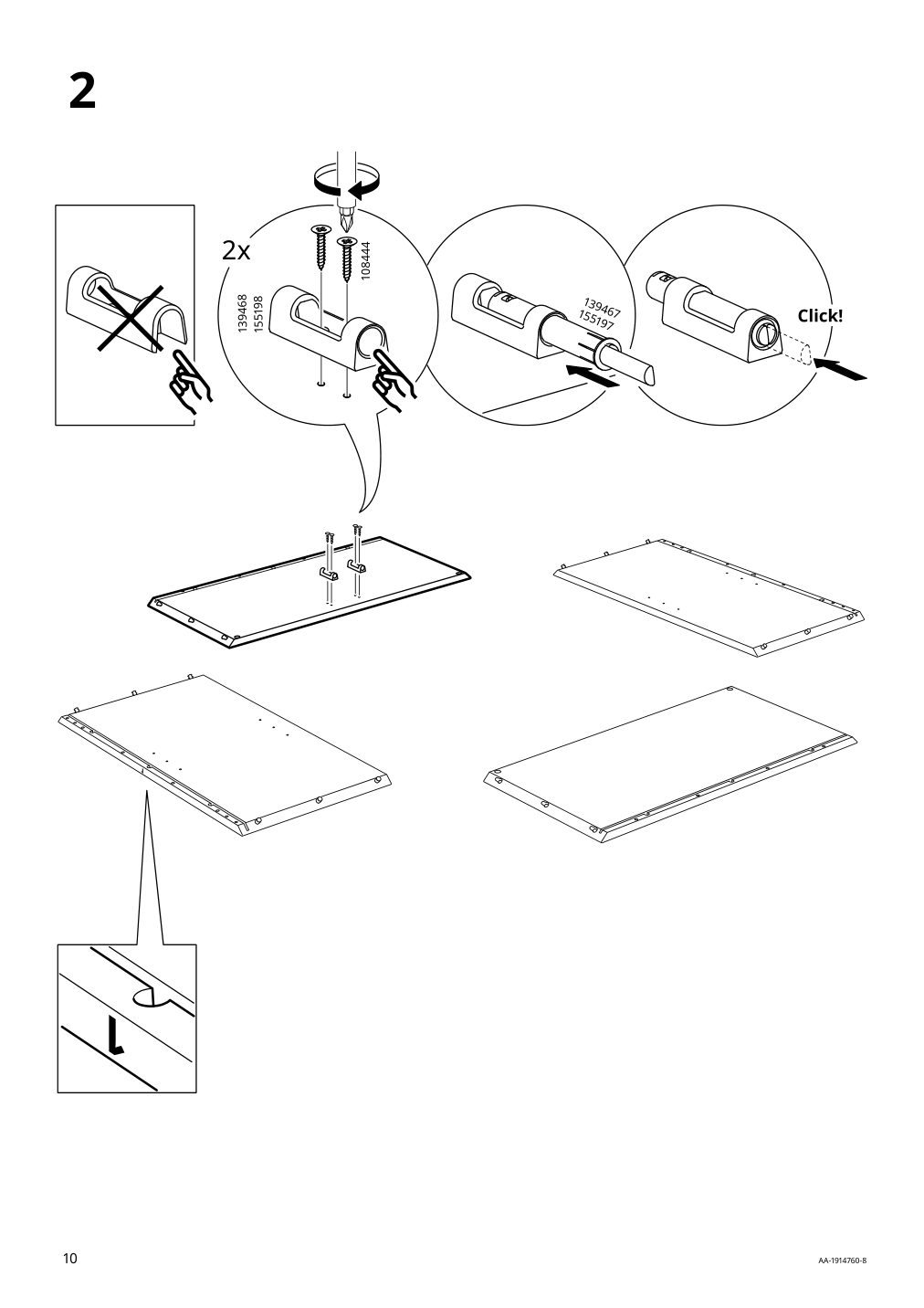 Assembly instructions for IKEA Eket cabinet with 2 doors and shelf white | Page 10 - IKEA EKET wall-mounted cabinet combination 995.216.66