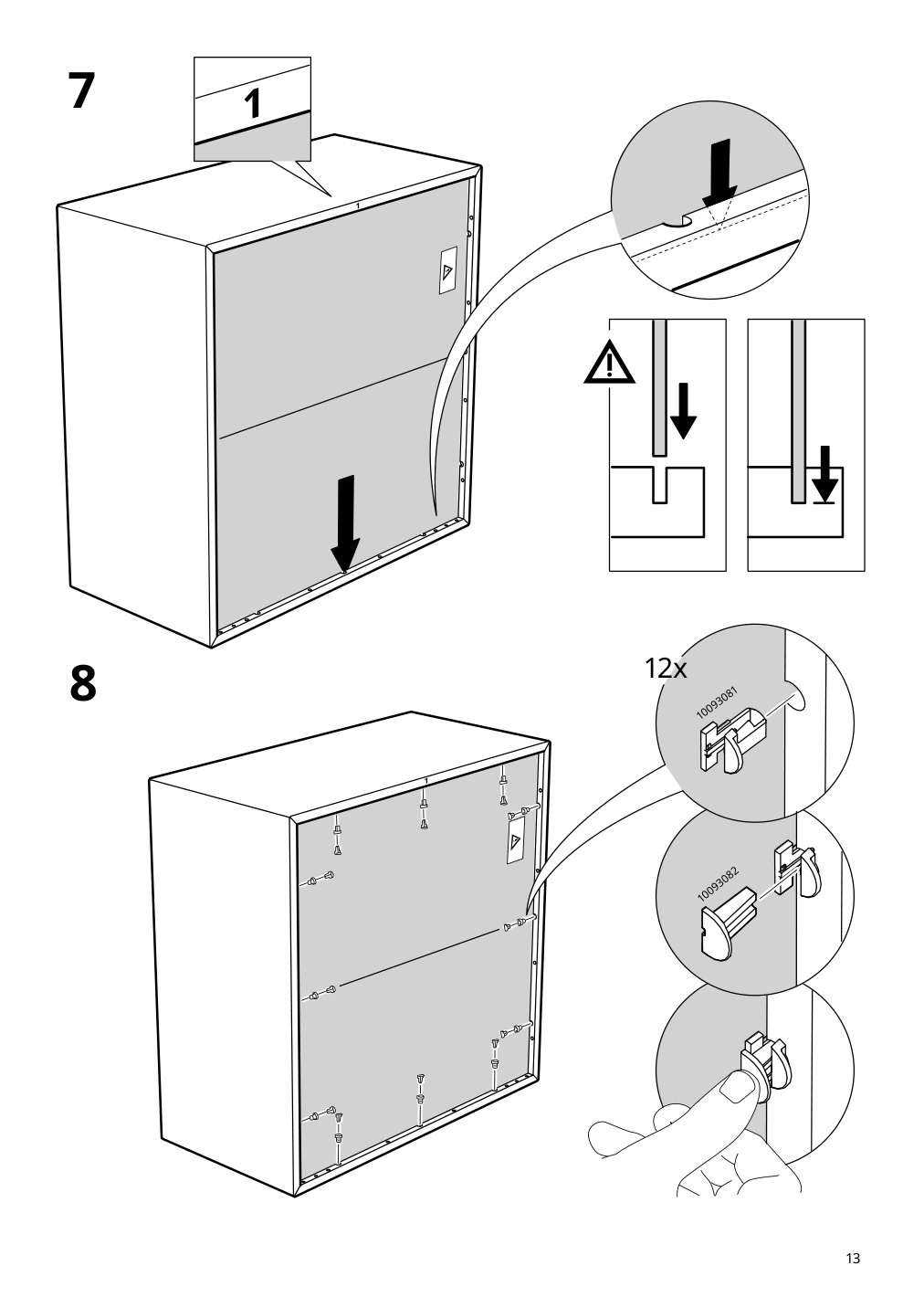 Assembly instructions for IKEA Eket cabinet with 2 doors and shelf white | Page 13 - IKEA EKET wall-mounted cabinet combination 394.942.70