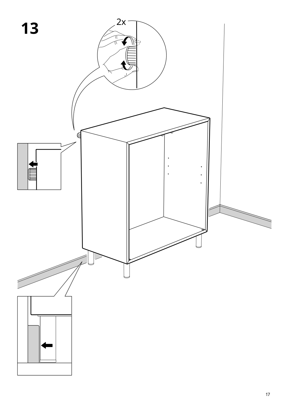 Assembly instructions for IKEA Eket cabinet with 2 doors and shelf white | Page 17 - IKEA EKET wall-mounted cabinet combination 795.216.67