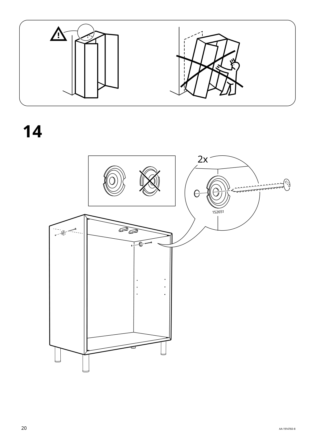 Assembly instructions for IKEA Eket cabinet with 2 doors and shelf dark gray | Page 20 - IKEA EKET wall-mounted cabinet combination 994.942.67