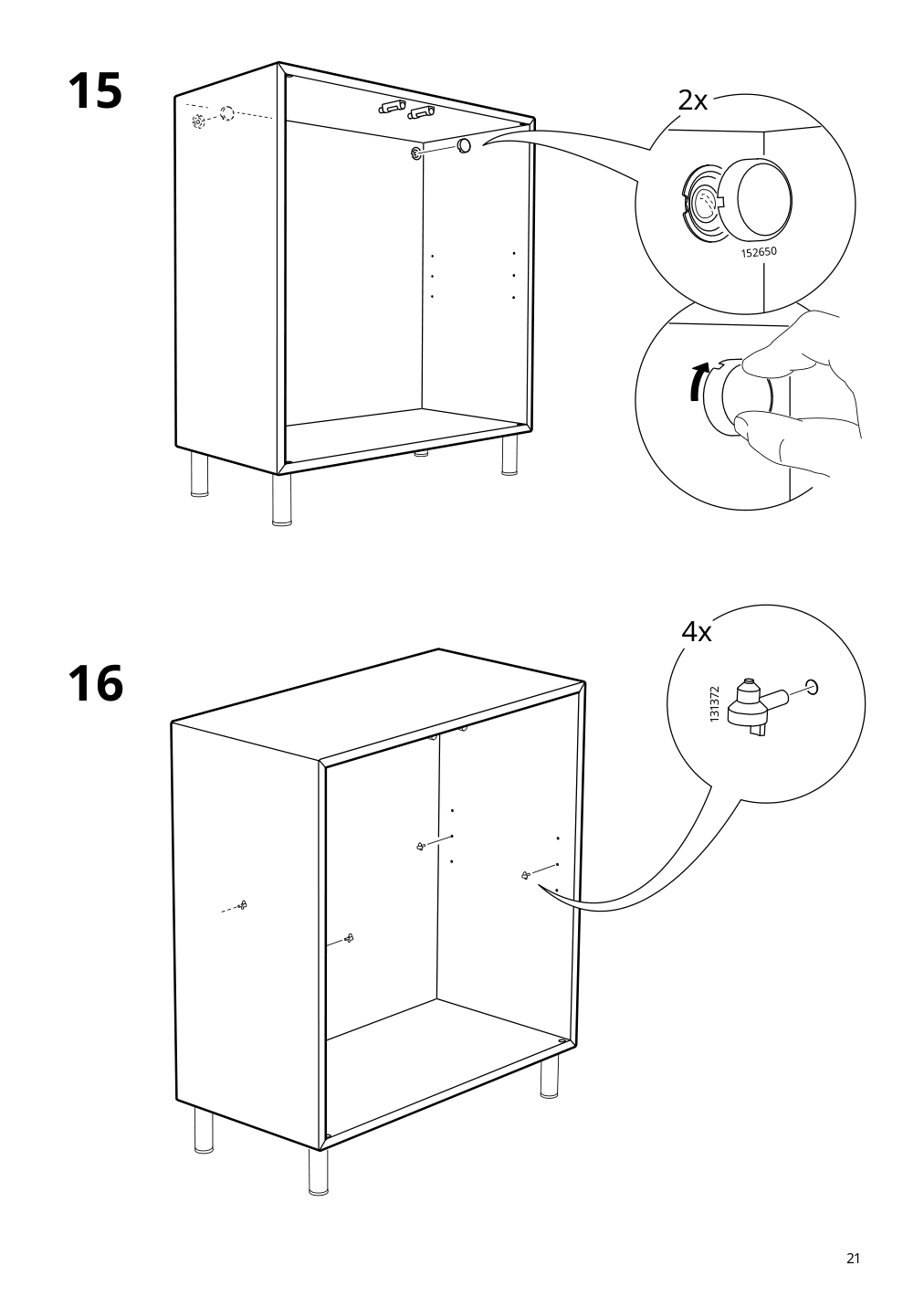 Assembly instructions for IKEA Eket cabinet with 2 doors and shelf dark gray | Page 21 - IKEA EKET cabinet with 2 doors and shelf 203.449.21