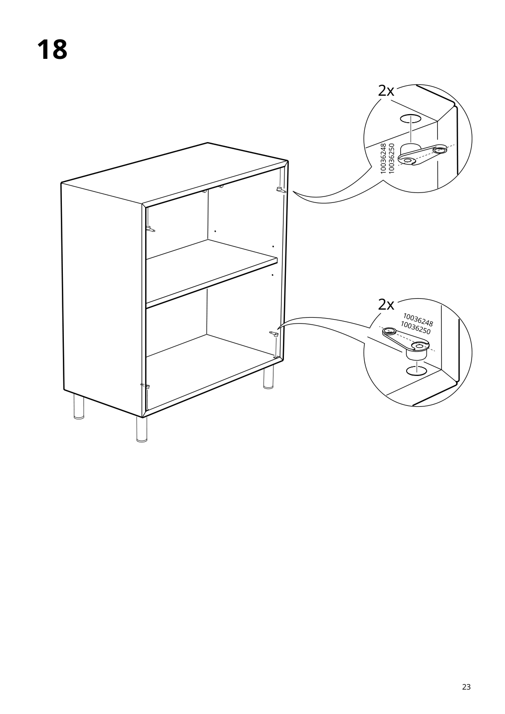 Assembly instructions for IKEA Eket cabinet with 2 doors and shelf white | Page 23 - IKEA EKET wall-mounted cabinet combination 294.926.91