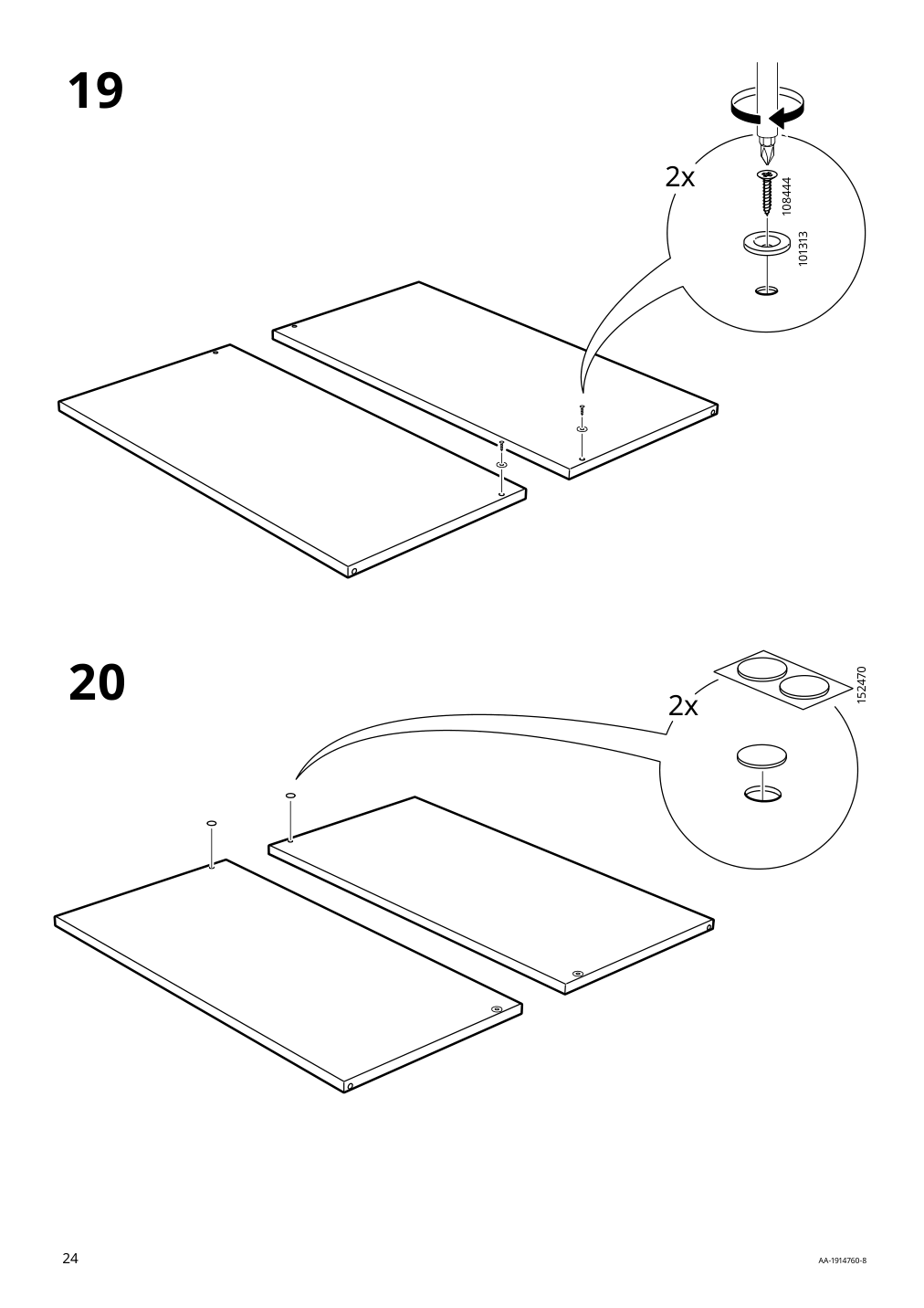 Assembly instructions for IKEA Eket cabinet with 2 doors and shelf white | Page 24 - IKEA EKET wall-mounted cabinet combination 995.216.66