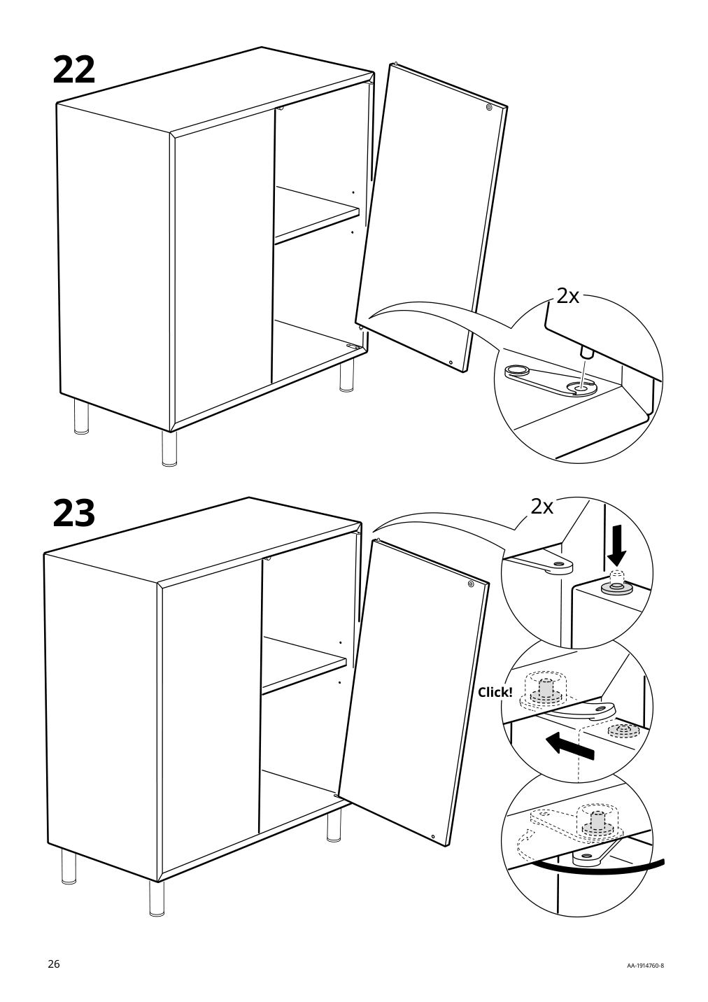 Assembly instructions for IKEA Eket cabinet with 2 doors and shelf dark gray | Page 26 - IKEA EKET wall-mounted cabinet combination 194.942.66