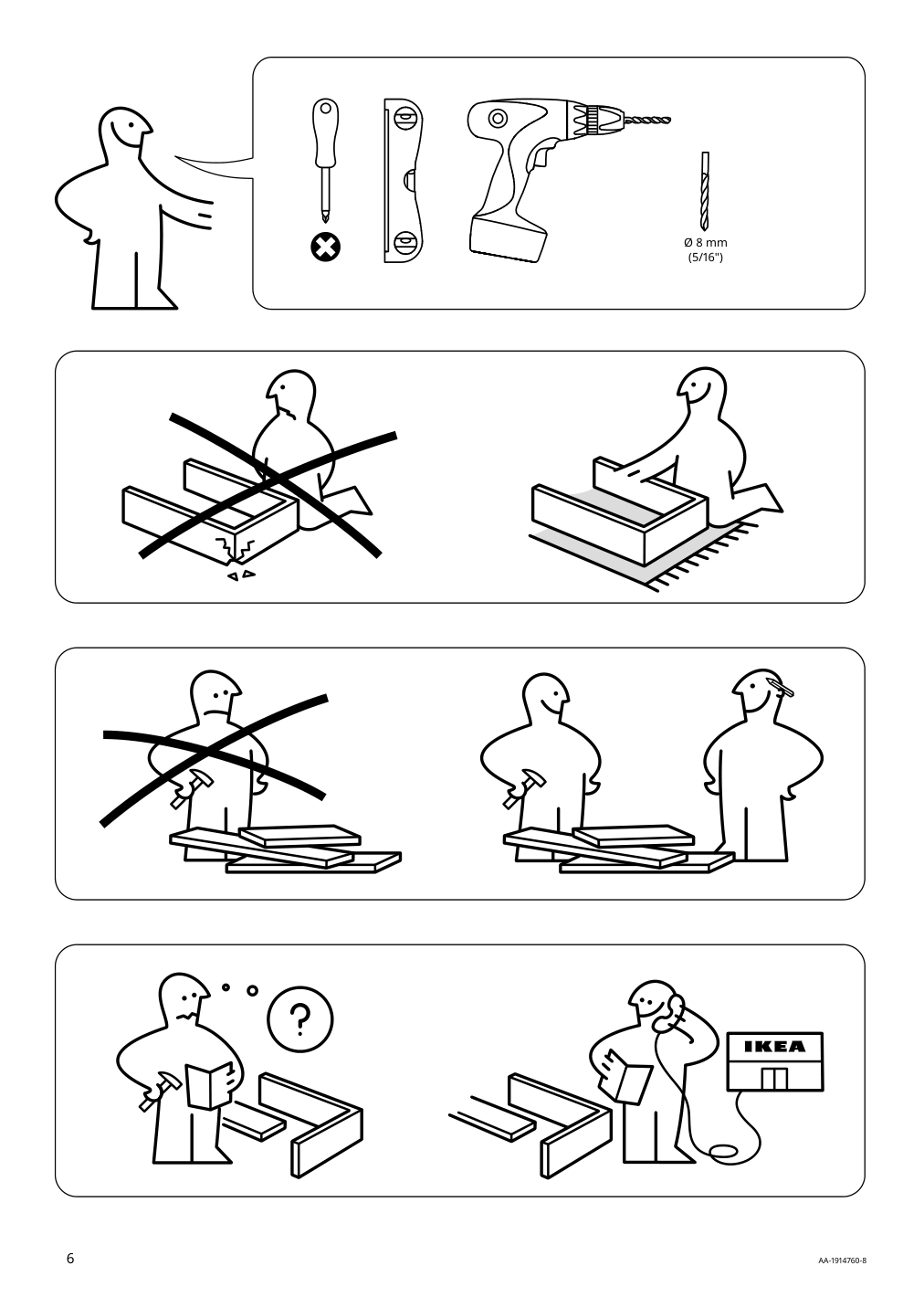 Assembly instructions for IKEA Eket cabinet with 2 doors and shelf dark gray | Page 6 - IKEA EKET wall-mounted cabinet combination 994.942.67