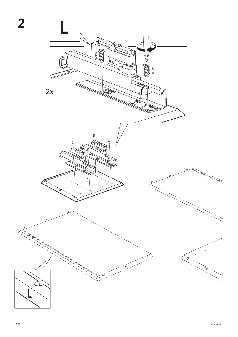 Assembly instructions for IKEA Eket cabinet with 2 drawers dark gray | Page 10 - IKEA EKET cabinet with 2 drawers 803.449.23