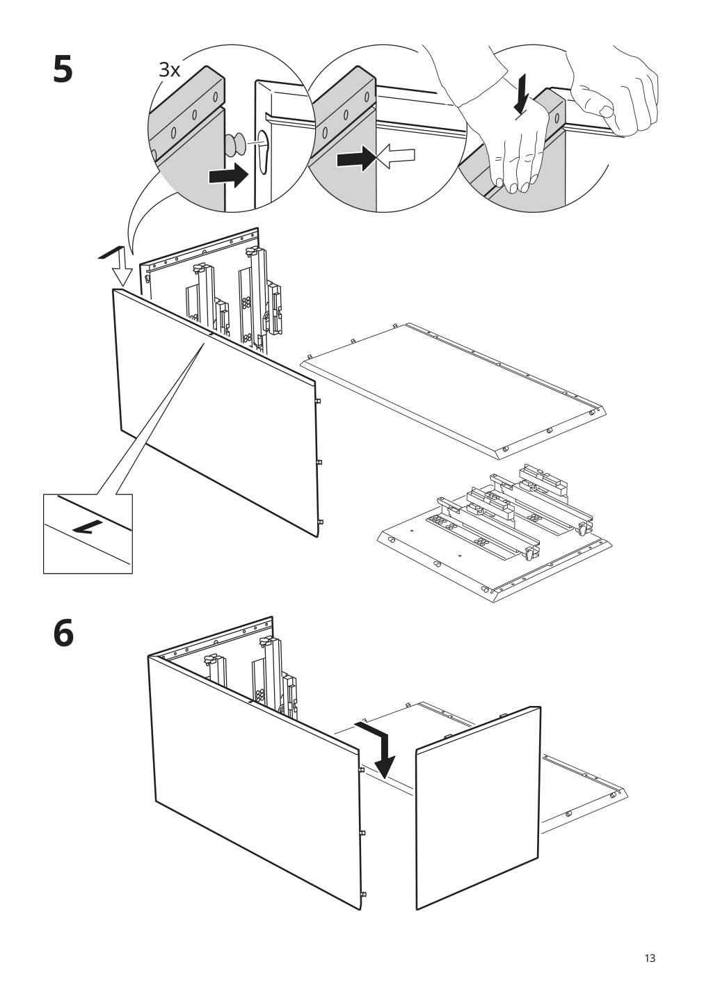 Assembly instructions for IKEA Eket cabinet with 2 drawers dark gray | Page 13 - IKEA EKET cabinet with 2 drawers 803.449.23