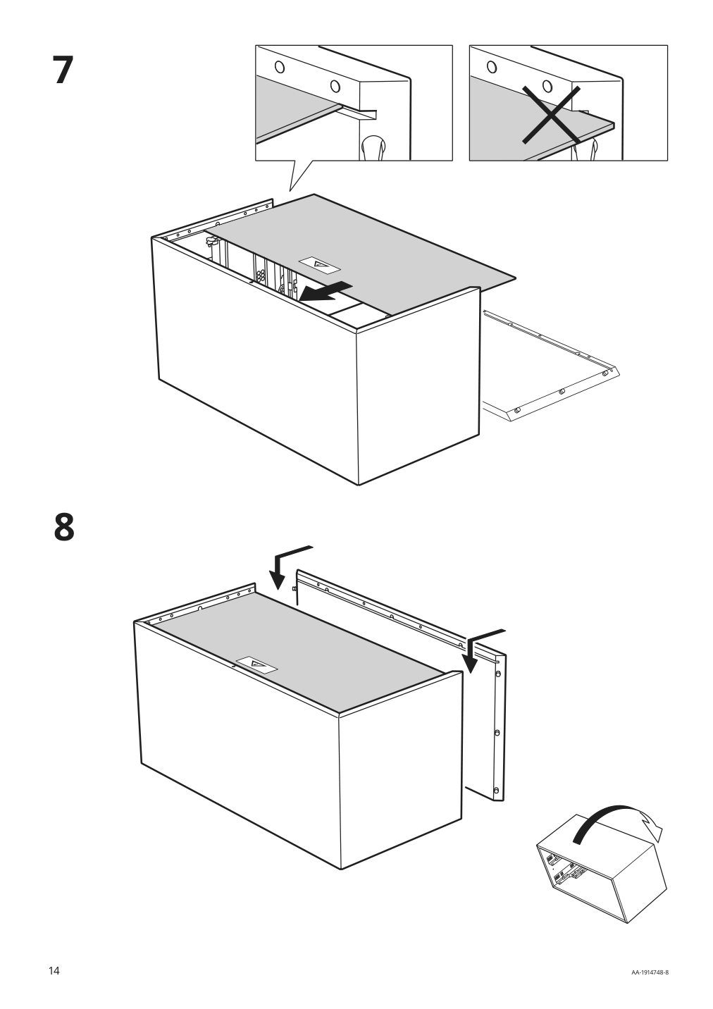 Assembly instructions for IKEA Eket cabinet with 2 drawers dark gray | Page 14 - IKEA EKET cabinet with 2 drawers 803.449.23