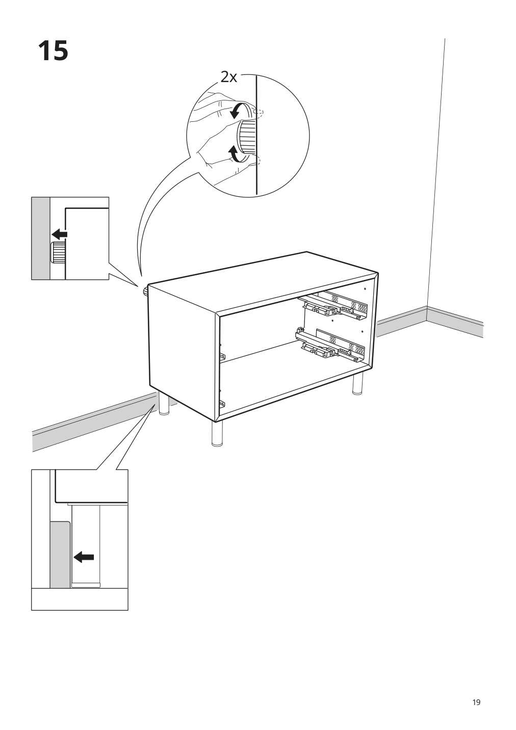 Assembly instructions for IKEA Eket cabinet with 2 drawers dark gray | Page 19 - IKEA EKET cabinet with 2 drawers 803.449.23