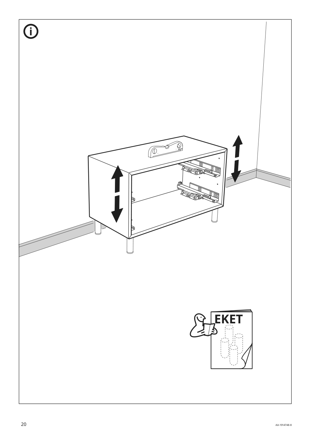 Assembly instructions for IKEA Eket cabinet with 2 drawers dark gray | Page 20 - IKEA EKET cabinet with 2 drawers 803.449.23