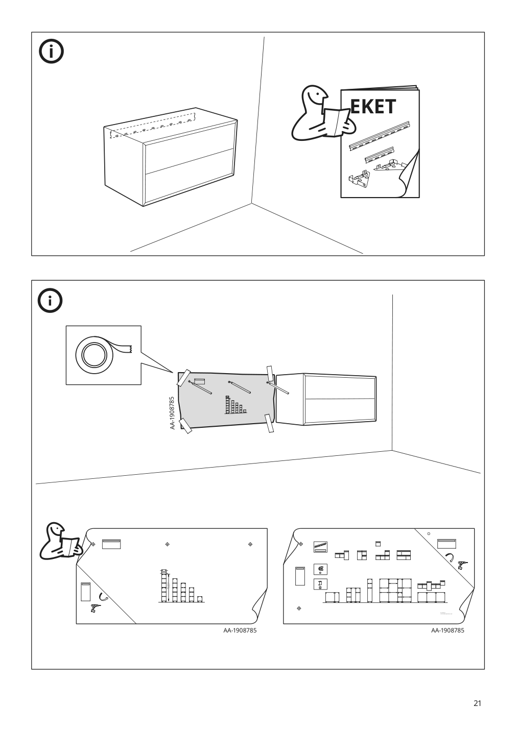 Assembly instructions for IKEA Eket cabinet with 2 drawers dark gray | Page 21 - IKEA EKET cabinet with 2 drawers 803.449.23