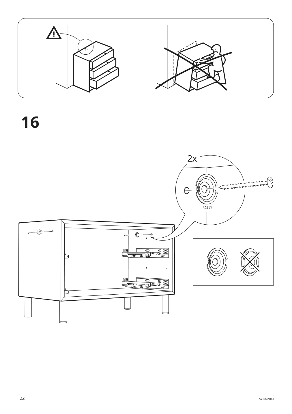 Assembly instructions for IKEA Eket cabinet with 2 drawers dark gray | Page 22 - IKEA EKET cabinet with 2 drawers 803.449.23