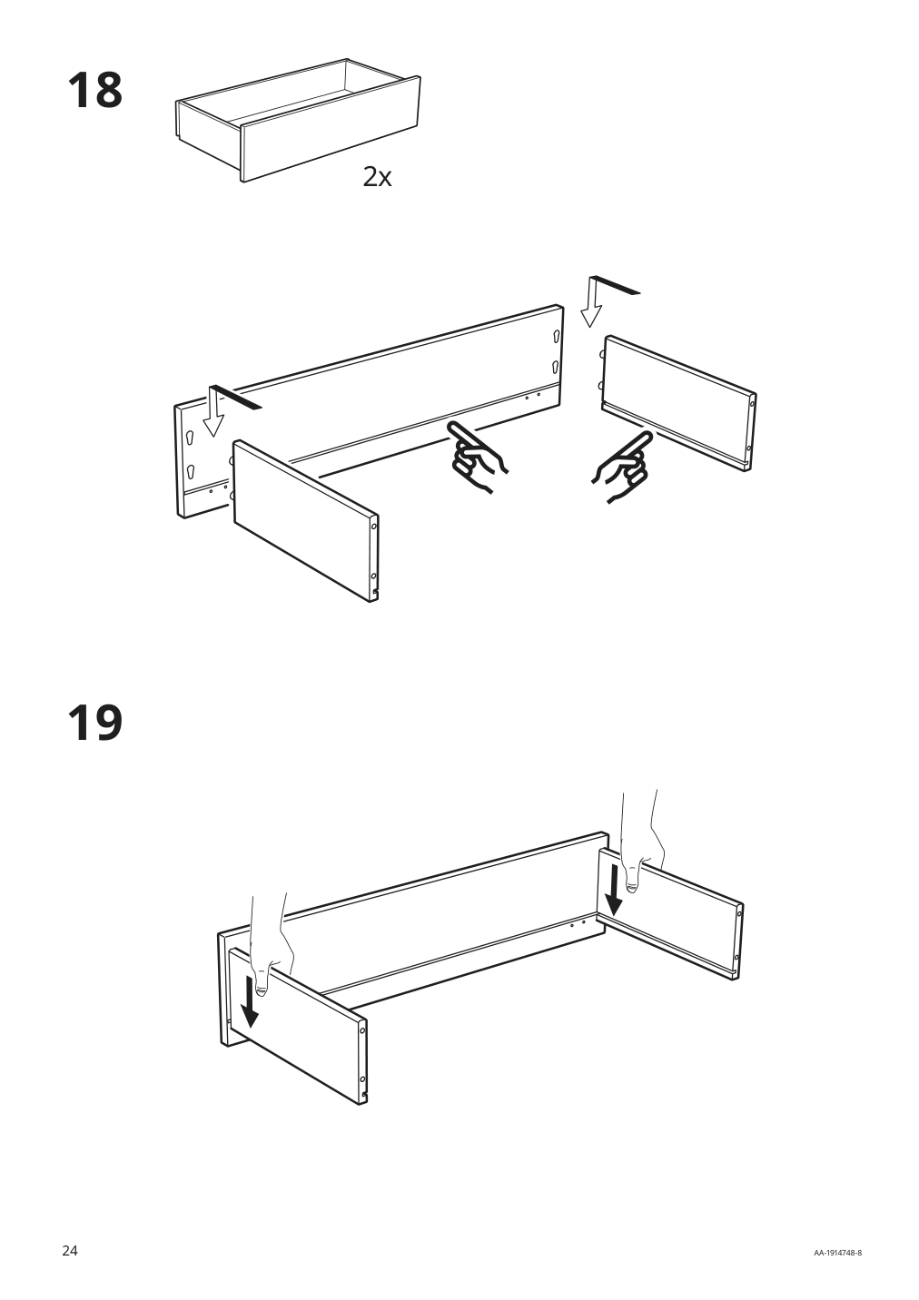 Assembly instructions for IKEA Eket cabinet with 2 drawers dark gray | Page 24 - IKEA EKET cabinet with 2 drawers 803.449.23